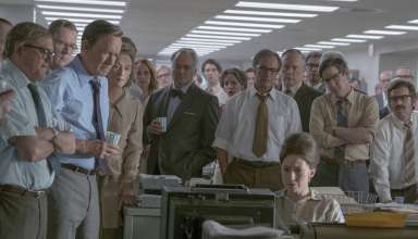 (L-r) David Cross, Tracy Letts. Tom Hanks, Meryl Streep), Bradley Whitford, Philip Casnoff, Brent Langdon and Carrie Coon star in Twentieth Century Fox’s THE POST