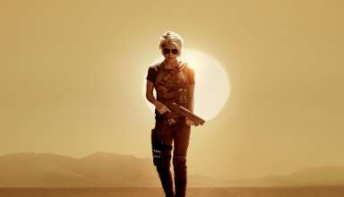 Poster image featuring Linda Hamilton in Paramount Pictures' TERMINATOR: DARK FATE